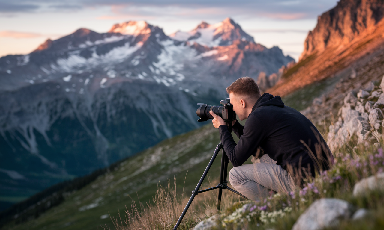 Hyperfocal distance calculator being used for landscape photography